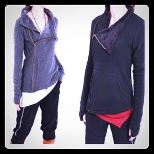 Asymmetrical Jacket in Sweatshirt Material